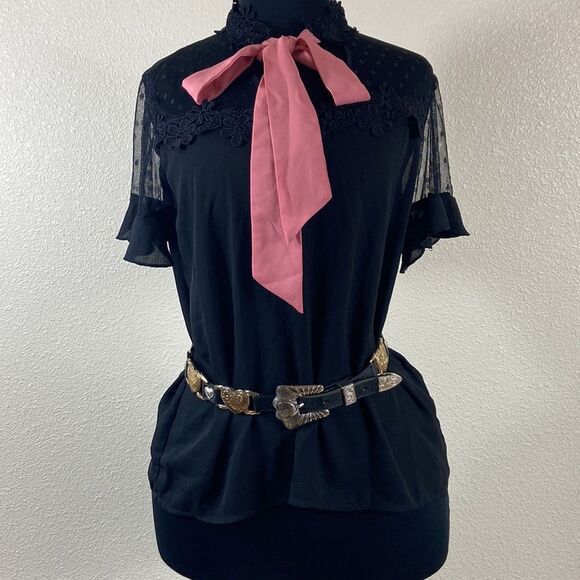 SHEIN WOMEN BLOUSE SIZE L BELT NOT INCLUDED - Picture 4 of 13